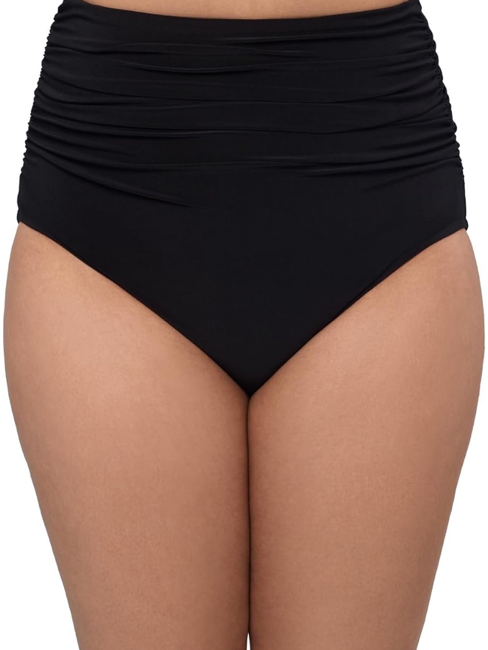 Trimshaper Women's Shirred High Waist Tummy Control Swim Brief 8. 570/bb13-1:v - Picture 1 of 8